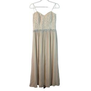 Speechless Cream Lace With Beaded Belt Strapless Prom Dress Size 15